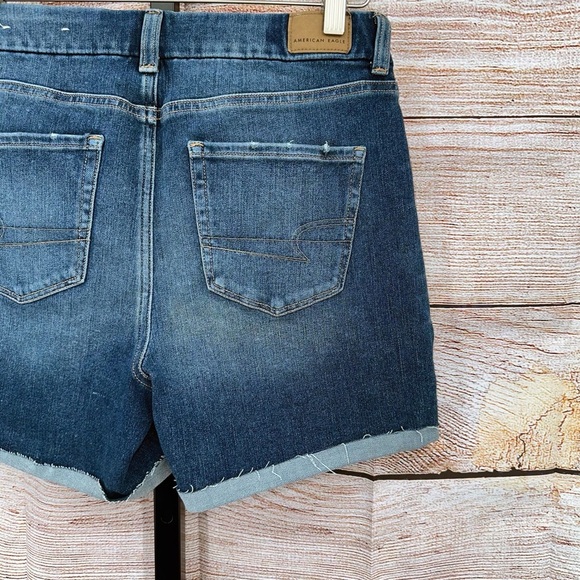 NWT American Eagle Outfitters Blue Jean Shorts Curvy Midi Size 8 - Picture 7 of 14